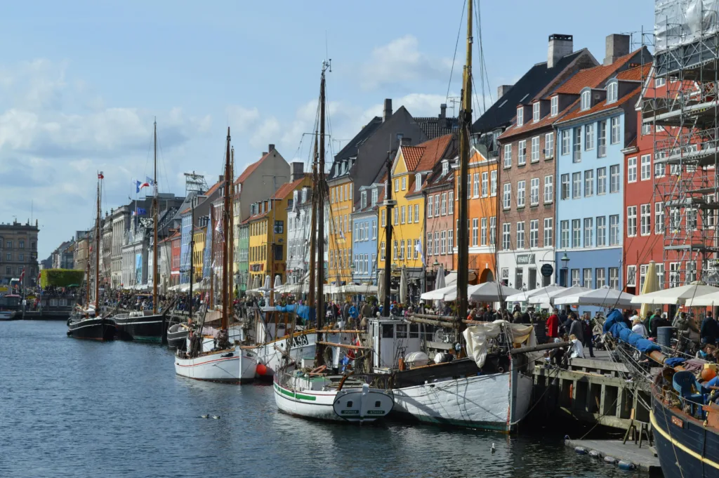 Boats along Nyhavn, Copenhagen, Denmark. Photo from Pexels