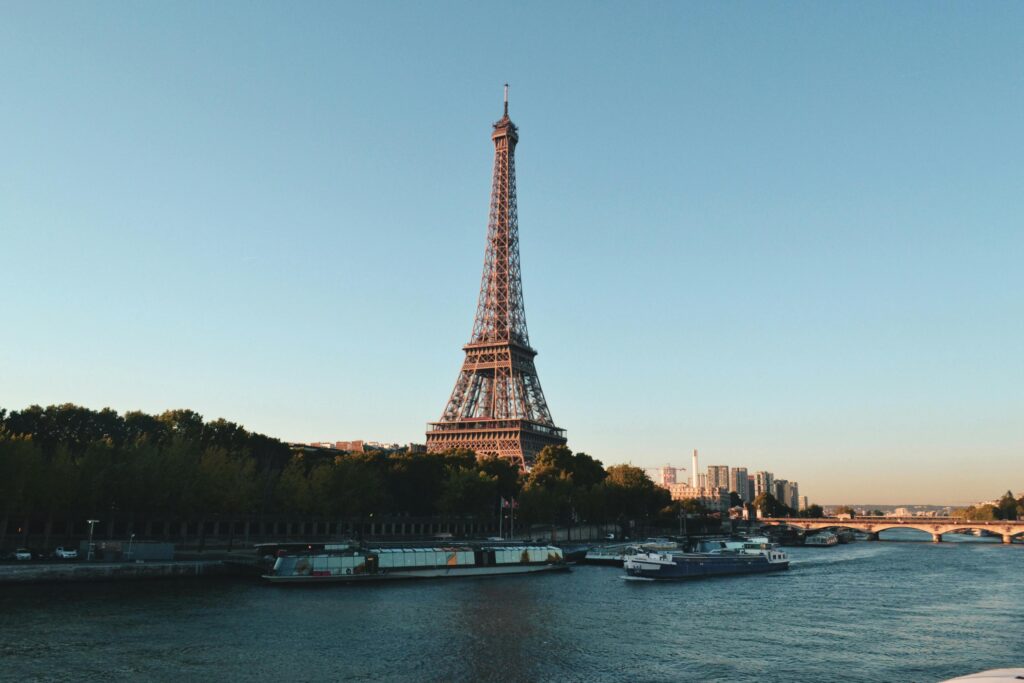 A view of the Eifel Tower, Paris, France. European Language Facts